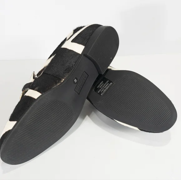 Alfani Gayle Loafers Black White Haircalf -6 - Picture 4 of 5